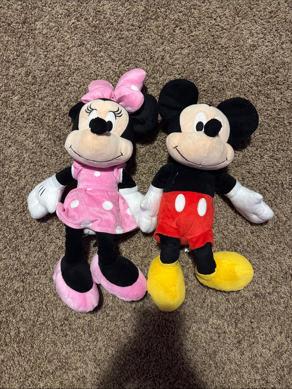 Disney Minnie & Mickey Plush Duo - Pink, Red, Yellow, Black, White